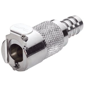 3/8" In-Line Hose Barb LC Series Chrome Plated Brass Body - Straight Thru (Insert Sold Separately)