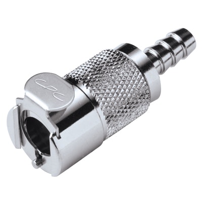 1/4" In-Line Hose Barb LC Series Chrome Plated Brass Body - Shutoff (Insert Sold Separately)