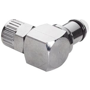 1/4" Ferruleless PTF LC Series Chrome-Plated Brass Elbow Coupling Insert - Shutoff (Body Sold Separately)