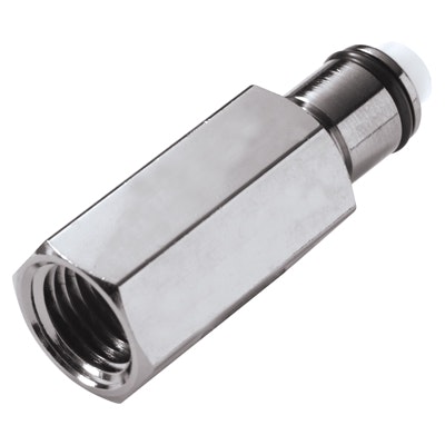 1/4" FNPT In-Line LC Series Chrome Plated Brass Insert - Shutoff (Body Sold Separately)