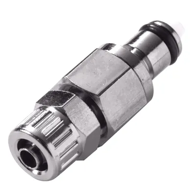 5/32" In-Line Ferruleless PTF MC Series Chrome-Plated Brass Insert - Straight Thru (Body Sold Separately)
