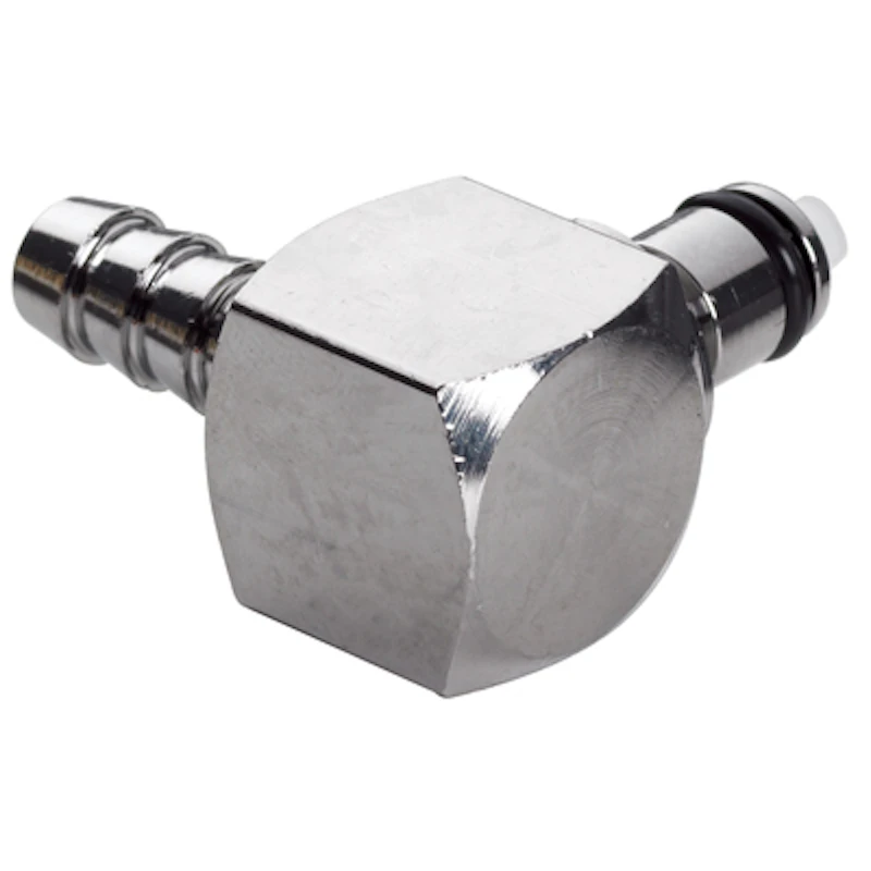 1/4" Hose Barb MC Series Chrome-Plated Brass Elbow Insert - Straight Thru (Body Sold Separately)