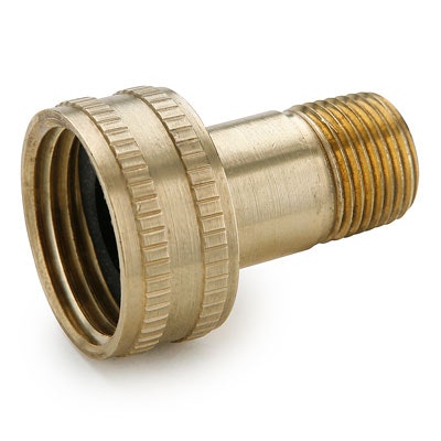 3/4" FGHT x 3/8" MPT Swivel Connector Brass Garden Hose Fitting