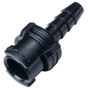 1/8" Hose Barb Acetal Black In-Line Coupling Body - Straight Thru (Insert Sold Separately)