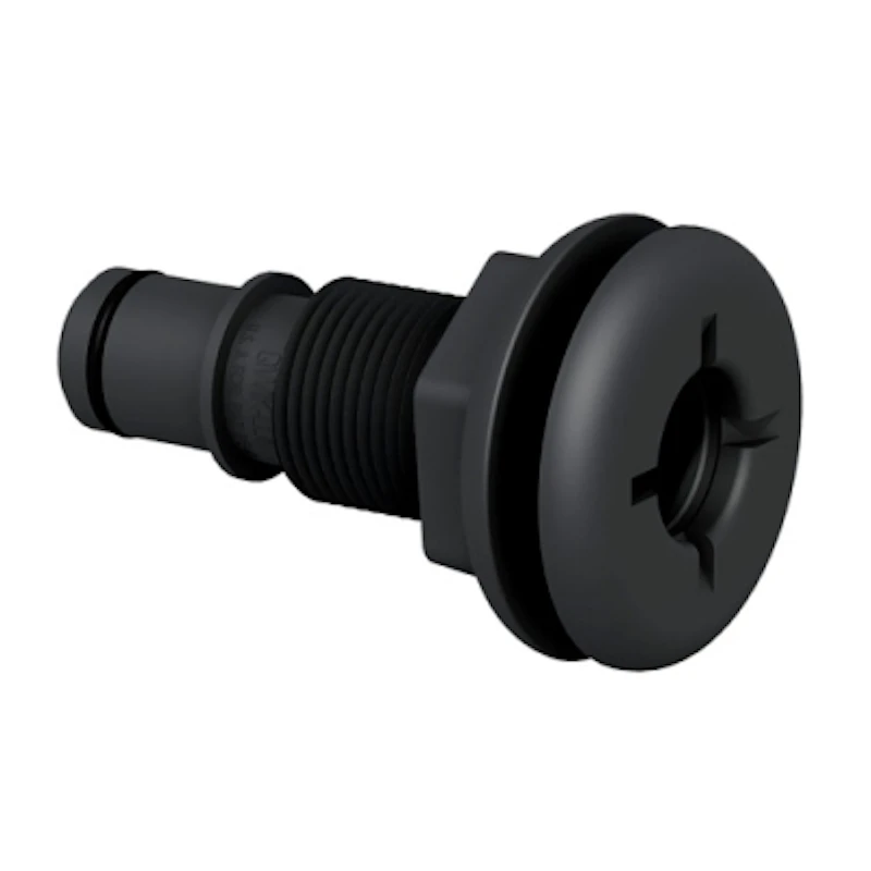 3/4" Black Qwik-Lok® Bulkhead Fitting with Flange