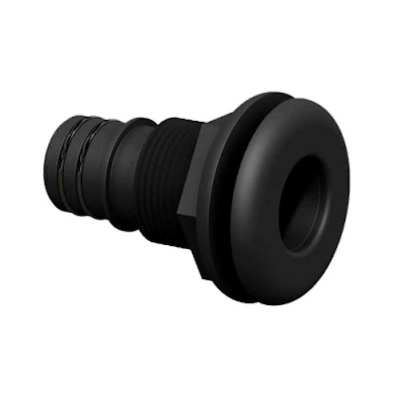 1-1/8" Black Qwik-Lok® Bulkhead Fitting with Flange