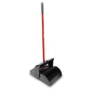 12" Black/Red Libman® Upright Lobby Dust Pan - Closed Lid