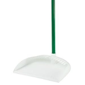 12" White/Green Libman® Upright Dustpan with Handle