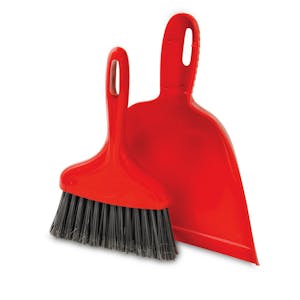 10" Black/Red Libman® Dustpan & Whisk Broom