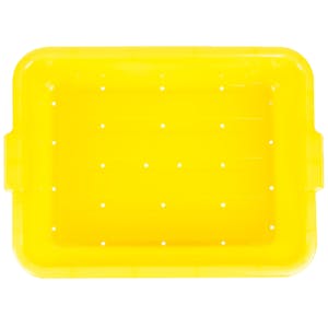 Yellow Polypropylene Traex® Color-Mate™ 21 Quart Perforated Drain Box