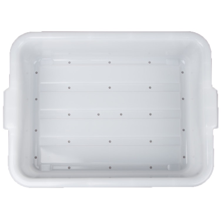 White Polypropylene Traex® Color-Mate™ 21 Quart Perforated Drain Box