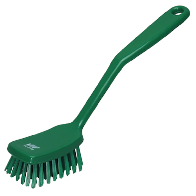 Green Polypropylene Vikan® Small Utility Hand Brush with Stiff Polyester Bristles