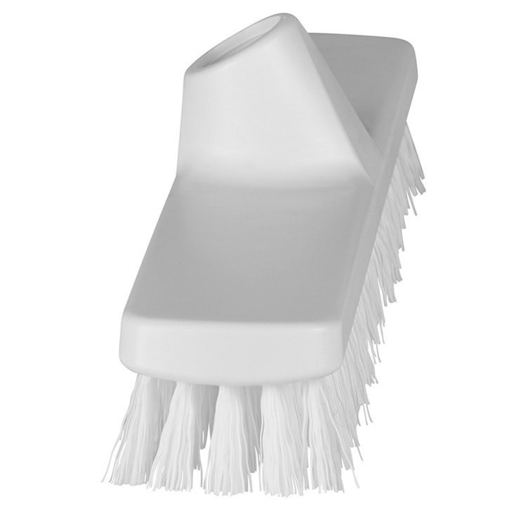 11.8" White Polypropylene Vikan® ColorCore Economy Deck/Wall Scrub Brush with Stiff Polypropylene Bristles