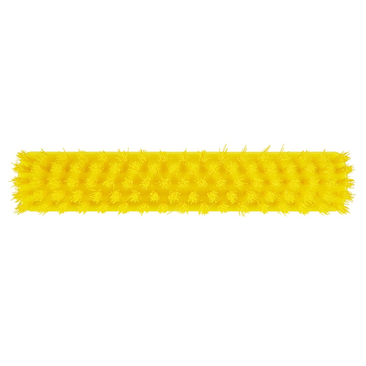 11.8" Yellow Polypropylene Vikan® ColorCore Economy Deck/Wall Scrub Brush with Stiff Polypropylene Bristles