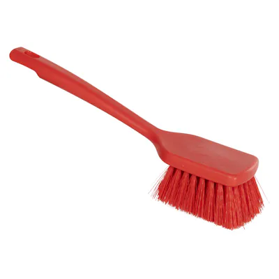 Red Polypropylene Vikan® ColorCore Economy Scrub Brush with Stiff Polypropylene Bristles & 11.8" Short Handle