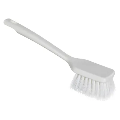 White Polypropylene Vikan® ColorCore Economy Scrub Brush with Stiff Polypropylene Bristles & 11.8" Short Handle