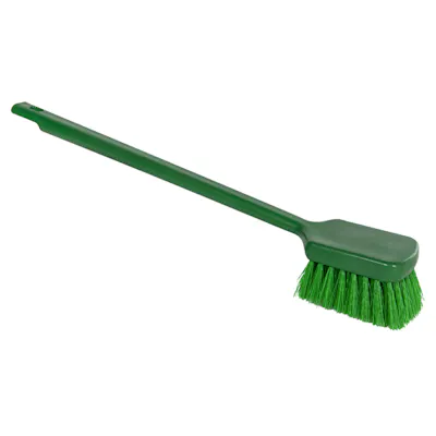 Green Polypropylene Vikan® ColorCore Economy Scrub Brush with Stiff Polypropylene Bristles & 19.9" Long Handle