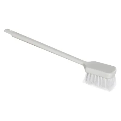 White Polypropylene Vikan® ColorCore Economy Scrub Brush with Stiff Polypropylene Bristles & 19.9" Long Handle