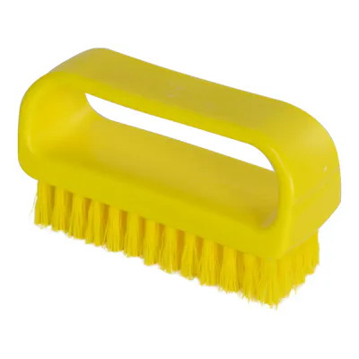 4" Yellow Polypropylene Vikan® ColorCore Economy Nail Brush with Medium Polypropylene Bristles