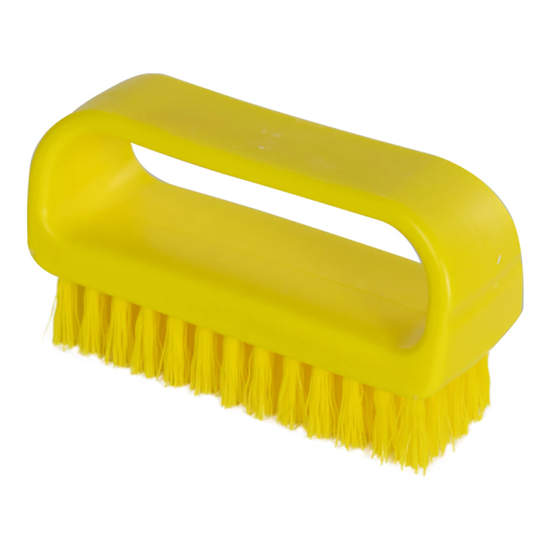 4" Yellow Polypropylene Vikan® ColorCore Economy Nail Brush with Medium Polypropylene Bristles