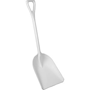 Remco® White Hygienic One-Piece Polypropylene Shovel - 13.6" L x 6.3" W x 47.5" Hgt.