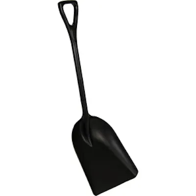 13.7" Black Polypropylene Vikan® Hygienic One-Piece Shovel with Large Blade
