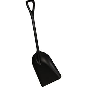 Remco® Black Hygienic One-Piece Polypropylene Shovel - 13.6" L x 6.3" W x 47.5" Hgt.