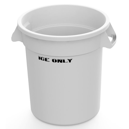 10 Gallon White Ice Bucket with "Ice Only" Logo