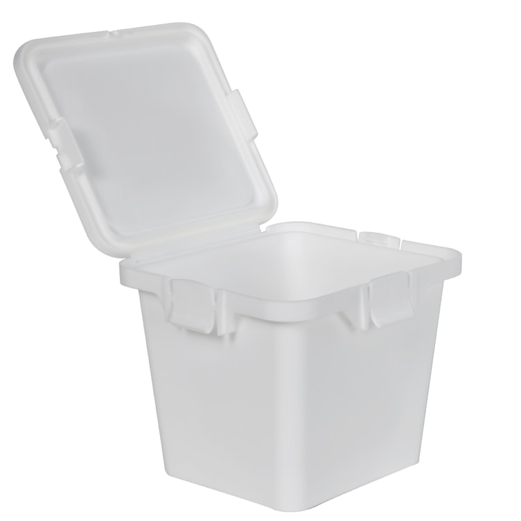 55 Dram White Polypropylene Cube Child-Resistant Container
