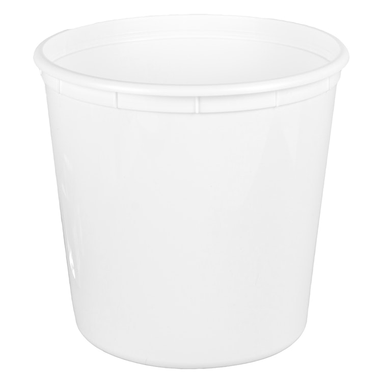 190 oz. White HDPE Container - 8.76" Dia. x 8.48" Hgt. (Lid Sold Separately)
