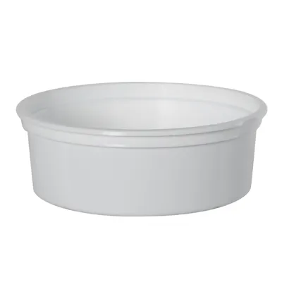 8 oz. White Polypropylene Z-Line Round Container
