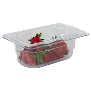 0.6 Quart Clear Polycarbonate Low Temperature 1/9 Food Pan (Cover Sold Separately)