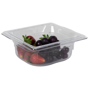 1.1 Quart Clear Polycarbonate Low Temperature 1/6 Food Pan (Cover Sold Separately)