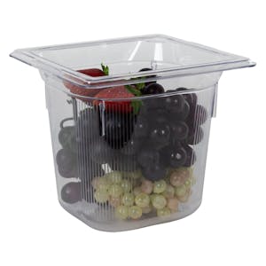 2.2 Quart Clear Polycarbonate Low Temperature 1/6 Food Pan (Cover Sold Separately)
