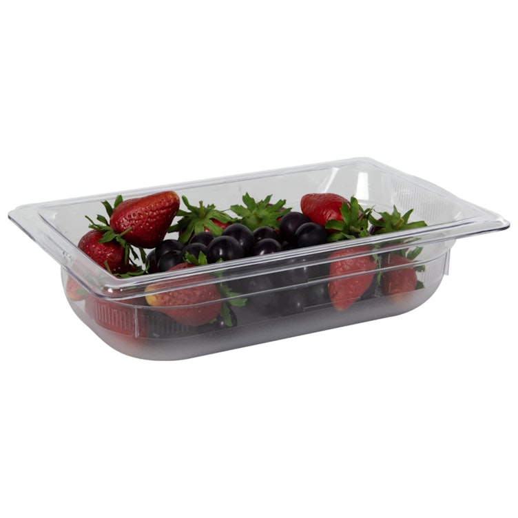 1.8 Quart Clear Polycarbonate Low Temperature 1/4 Food Pan (Cover Sold Separately)