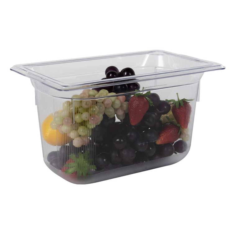 3.8 Quart Clear Polycarbonate Low Temperature 1/4 Food Pan (Cover Sold Separately)