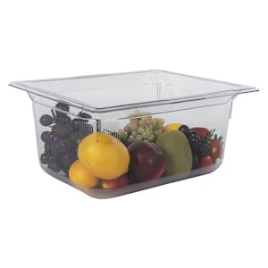 8.6 Quart Clear Polycarbonate Low Temperature 1/2 Food Pan (Cover Sold Separately)