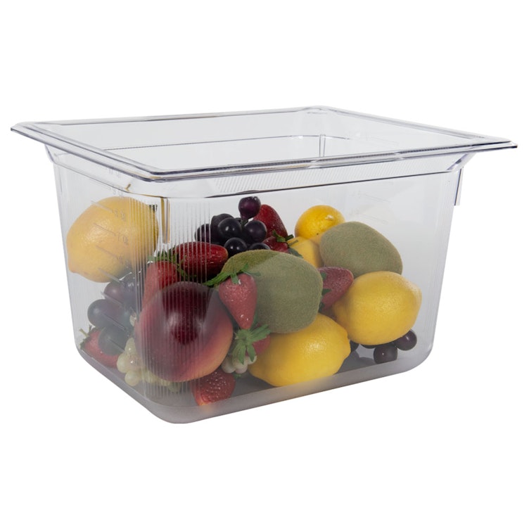 11 Quart Clear Polycarbonate Low Temperature 1/2 Food Pan (Cover Sold Separately)