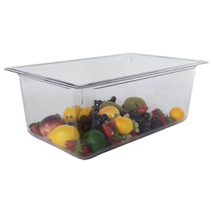 26.5 Quart Clear Polycarbonate Low Temperature Full Food Pan (Cover Sold Separately)