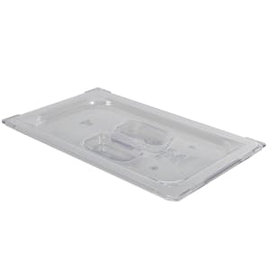 Clear 1/4 Food Pan Solid Cover with Molded Handle