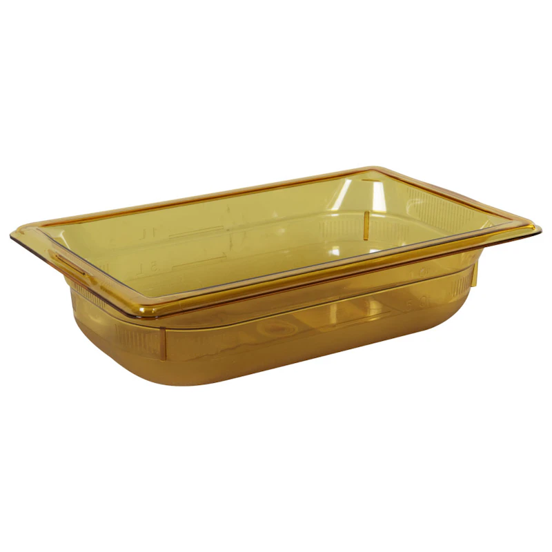 1.8 Quart Amber Polycarbonate High Temperature 1/4 Food Pan