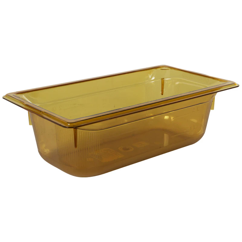 3.6 Quart Amber Polycarbonate High Temperature 1/3 Food Pan