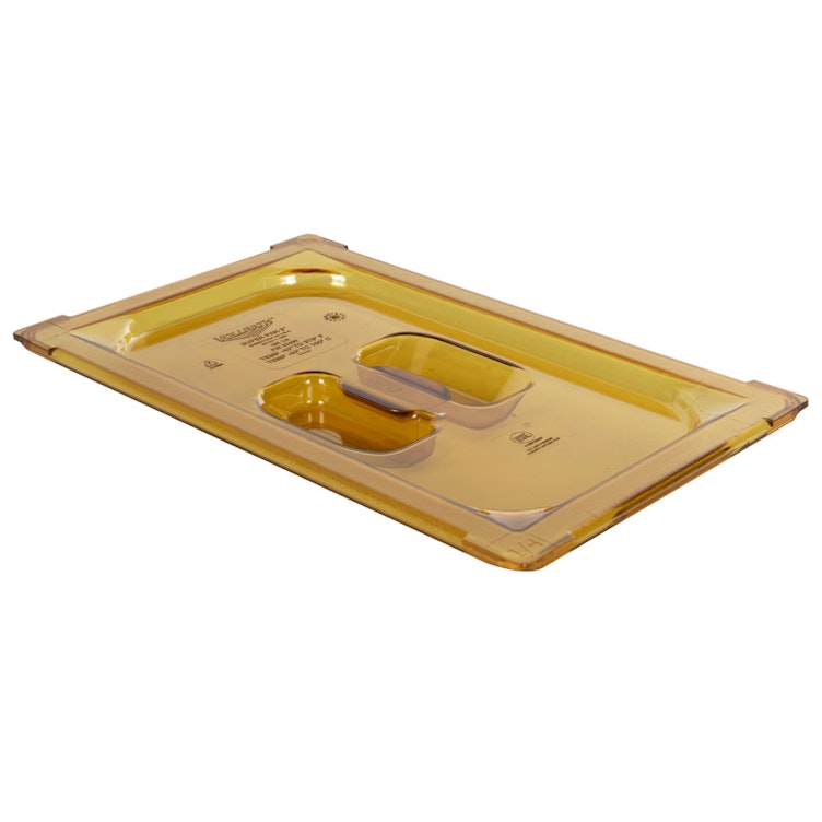 Amber 1/4 Food Pan Solid Cover with Molded Handle