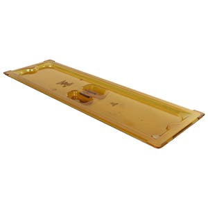 Amber 1/2 Long Food Pan Solid Cover with Molded Handle