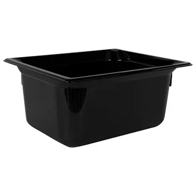 8.6 Quart Black Polycarbonate High Temperature 1/2 Food Pan