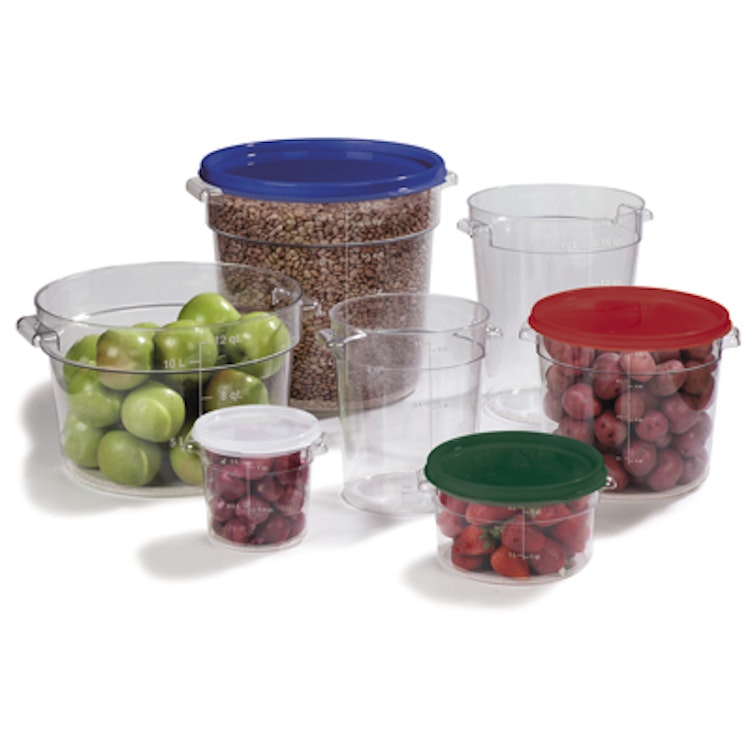 Round Storage Container, Clear Polycarbonate