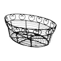 10" L x 6-1/2" W x 3" Hgt. Oval Black Wire Food Serving Basket - Case of 24