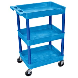 Blue Luxor 3 Shelf Tub Cart (300 lbs. Capacity)