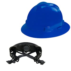 V-Gard® Full Brim Blue HDPE Hat with Ratchet System