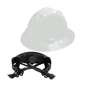 V-Gard® Full Brim White HDPE Hat with Ratchet System